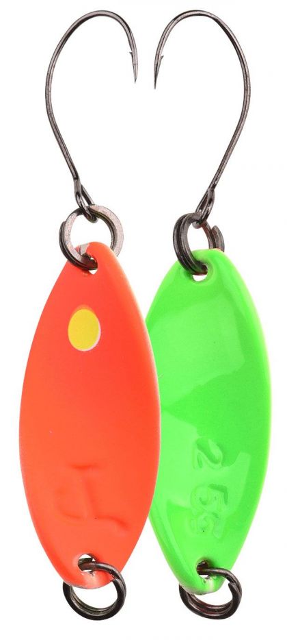 Troutmaster Incy Spin Spoon orange - green vislepel 1.80g