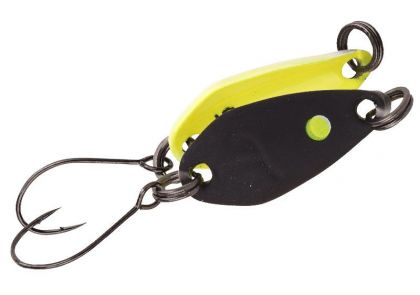 Troutmaster Incy Spoon black - yellow vislepel 1.50g