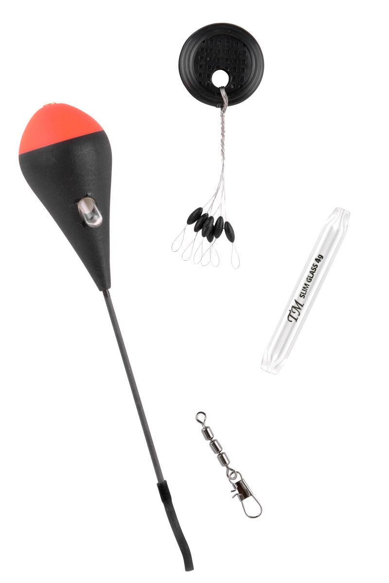 Troutmaster Piccolo Float Set Glass noir - rouge  4g