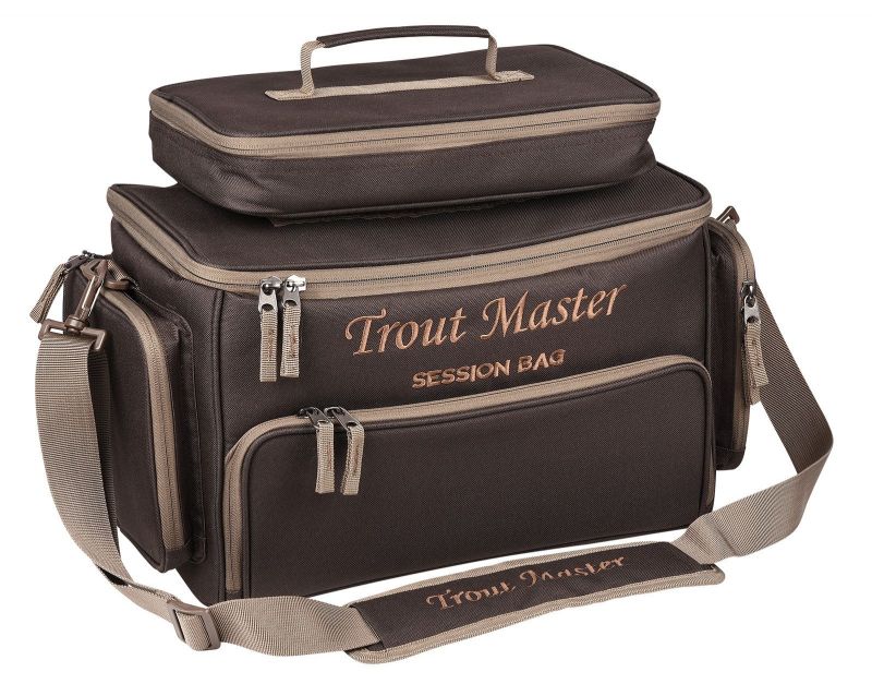 Troutmaster Session Bag bruin foreltas witvistas 45x29x25cm