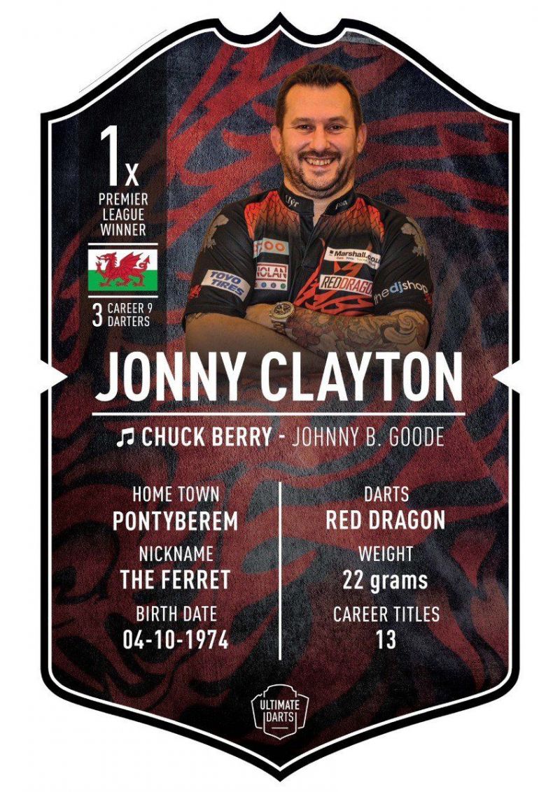 Ultimate Darts Ultimate Card Jonny Clayton multi dart merchandise 37x25cm