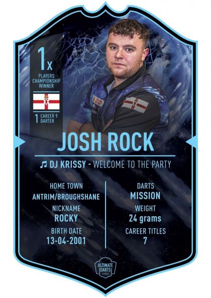 Ultimate Darts Ultimate Card Josh Rock multi dart merchandise 37x25cm