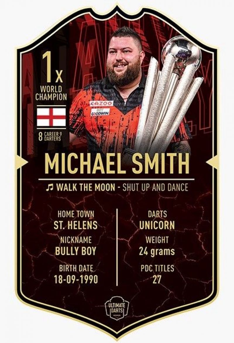 Ultimate Darts Ultimate Card Michael Smith 3 multi dart merchandise 37x25cm