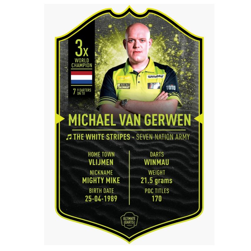 Ultimate Darts Ultimate Card Michael van Gerwen multi dart merchandise 37x25cm