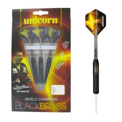 Unicorn Black Brass Gary Anderson P2 noir - argent darts 22g