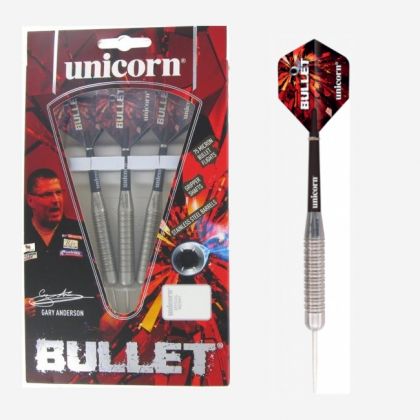 Unicorn Bullet Gary Anderson P1 Stainless Steel noir - argent darts 26g