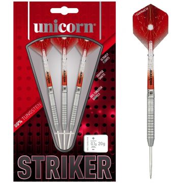 Unicorn Core Striker 1 80% zilver - rood dartpijlen 22g