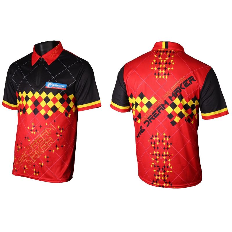 Unicorn Dartshirt Dimitri Van Den Bergh noir - rouge - jaune dart shirt X-large