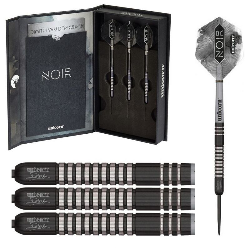 Unicorn Noir Dimitri Van Den Bergh 90% noir - argent darts 23g