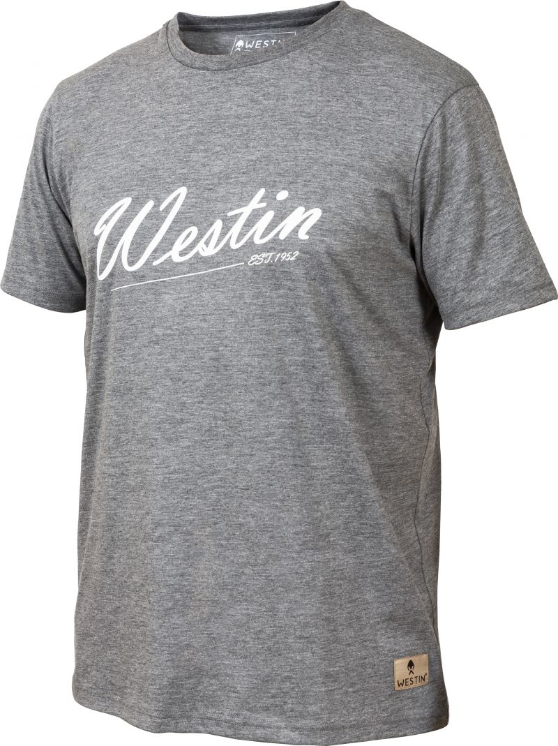 Westin Old School T-Shirt grijs - wit vis t-shirt Medium