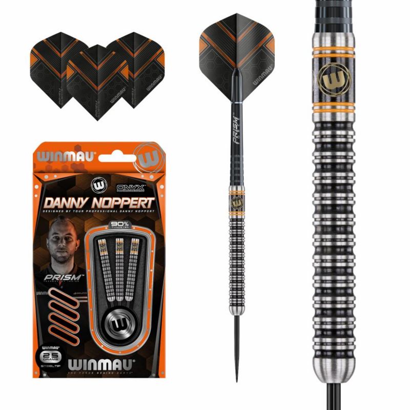 Winmau Danny Noppert ONXY 90% zwart - zilver dartpijlen 25g