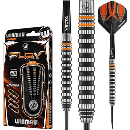 Winmau Fury 90% zwart - zilver dartpijlen 24g