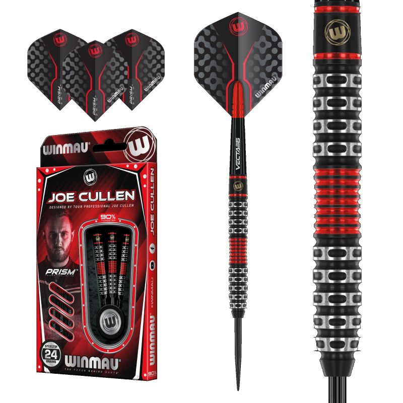 Winmau Joe Cullen 90% Special Edition noir - gris - rouge darts 22g