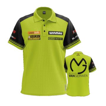 Winmau Michael Van Gerwen Dart Shirt zwart - groen - wit dart shirt Medium