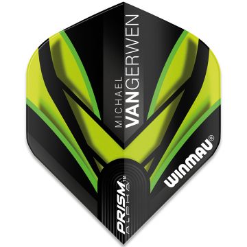 Winmau Prism Alpha MvG Black Green V2 zwart - groen dart flight 100 Micron