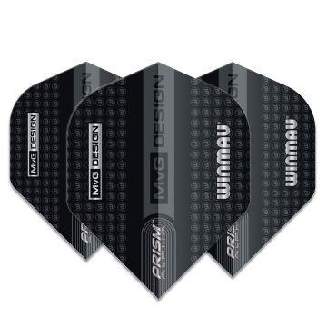 Winmau Prism Alpha MvG Black & Grey Logo zwart - grijs dart flight 100 Micron