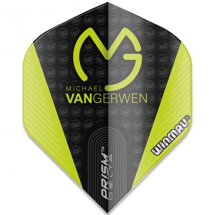 Winmau Prism Delta MvG Black & Green With Logo zwart - groen dart flight 100 Micron