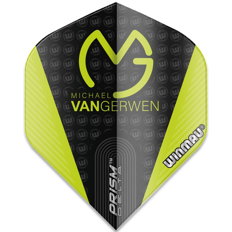 Winmau Prism Delta MvG Black & Green With Logo zwart - groen dart flight 100 Micron