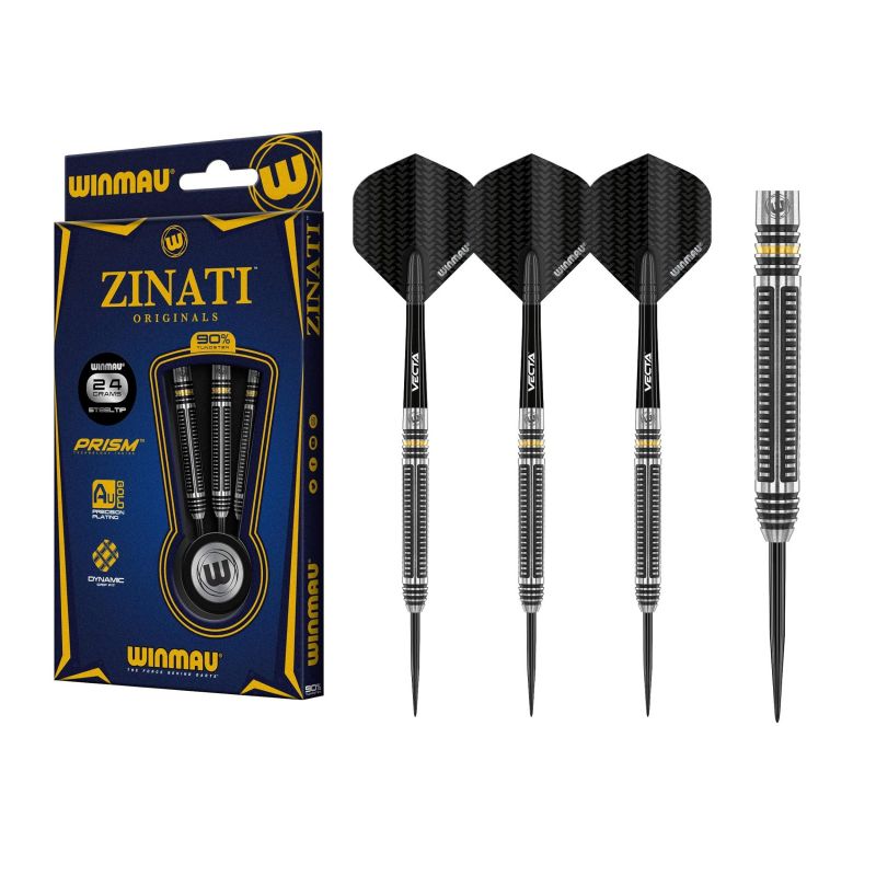 Winmau Zinati 90% zwart - zilver dartpijlen 24g